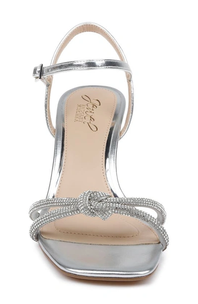 Jewel Badgley Mischka Maci Ankle Strap Sandal In Silver
