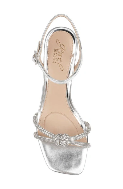 Jewel Badgley Mischka Maci Ankle Strap Sandal In Silver