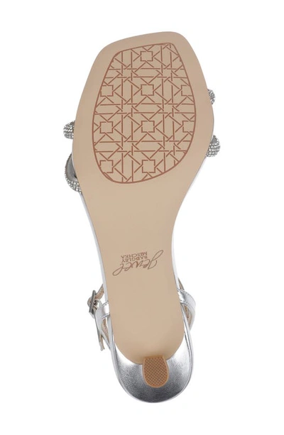 Jewel Badgley Mischka Maci Ankle Strap Sandal In Silver