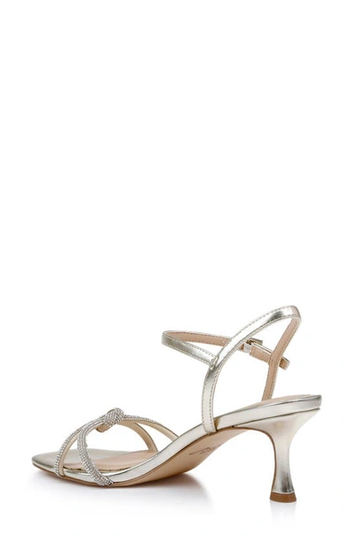 Shop Jewel Badgley Mischka Maci Kitten Heel Ankle Strap Sandal In Light Gold