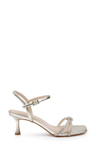 Jewel Badgley Mischka Maci Ankle Strap Sandal In Light Gold