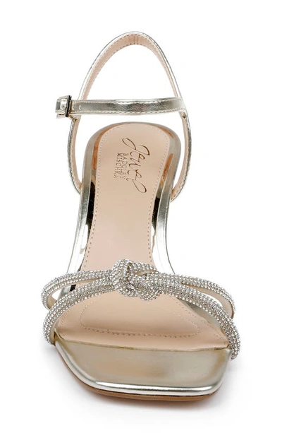 Shop Jewel Badgley Mischka Maci Kitten Heel Ankle Strap Sandal In Light Gold