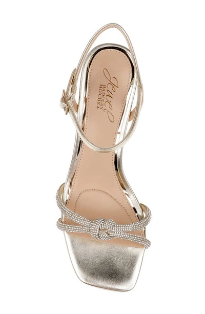 Shop Jewel Badgley Mischka Maci Kitten Heel Ankle Strap Sandal In Light Gold
