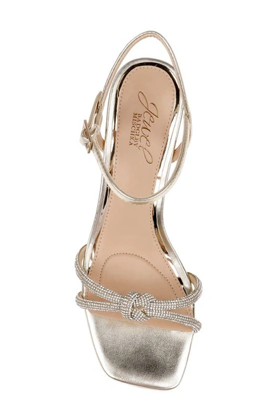 Jewel Badgley Mischka Maci Ankle Strap Sandal In Light Gold