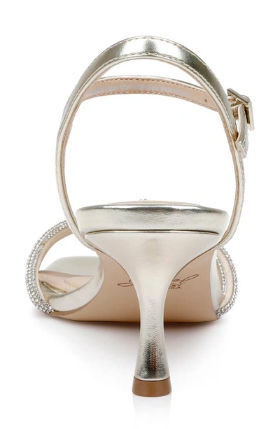 Shop Jewel Badgley Mischka Maci Kitten Heel Ankle Strap Sandal In Light Gold