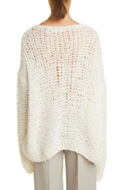 Shop The Row Eryna Loose Knit Alpaca & Silk Sweater In Shell
