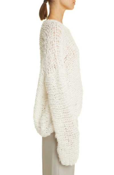 Shop The Row Eryna Loose Knit Alpaca & Silk Sweater In Shell
