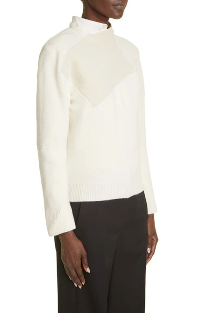 Shop The Row Enid Asymmetric Merino Wool & Cashmere Sweater In Light Ivory