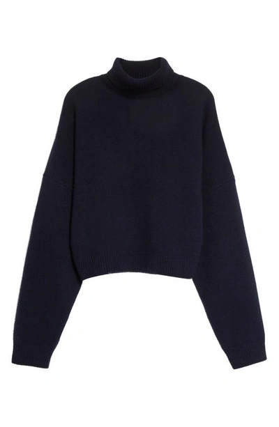 Shop The Row Ezio Merino Wool & Cashmere Turtleneck Sweater In Dark Navy