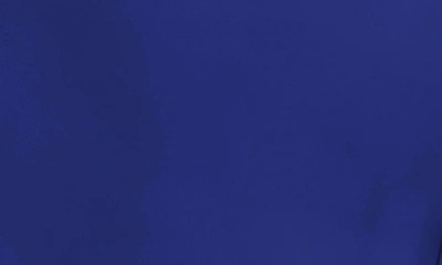 After Six Plunge Neck Charmeuse Halter Gown In Cobalt Blue