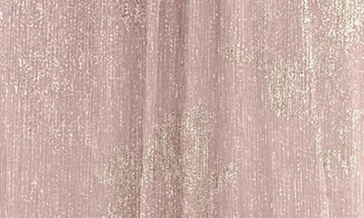 Shop After Six Ruffle Off The Shoulder Metallic Column Gown In Pink Gold