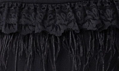 Endless Rose Women's Lace & Feather Trim Tank Top In Black