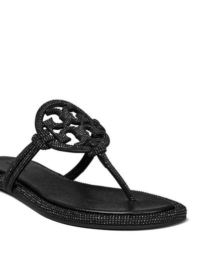 Shop Tory Burch 'mille' Slippers In Black