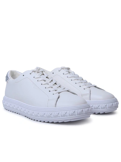 Shop Michael Michael Kors Michael Kors 'grove' Black Leather Sneakers In White