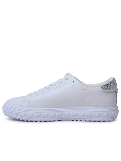 Shop Michael Michael Kors Michael Kors 'grove' Black Leather Sneakers In White