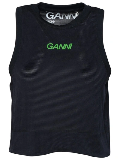 Shop Ganni Top Active In Black