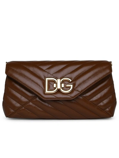 Shop Dolce & Gabbana Lop Camel Calf Leather Shoulder Strap In Brown