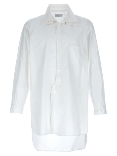 Shop Yohji Yamamoto Double Collar Shirt Shirt, Blouse White