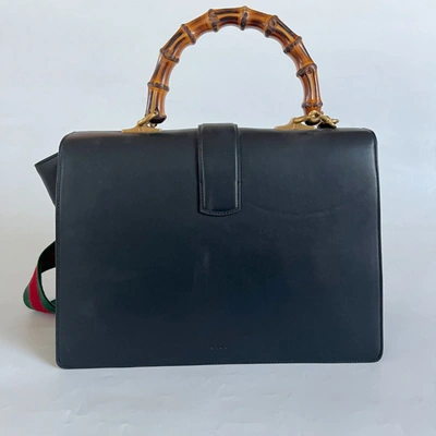 Pre-owned Gucci Dionysus Bamboo Black Leather Handbag