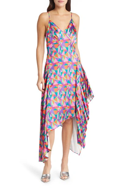 Shop Area Stars Geometric Print Handkerchief Hem Dress In Multi