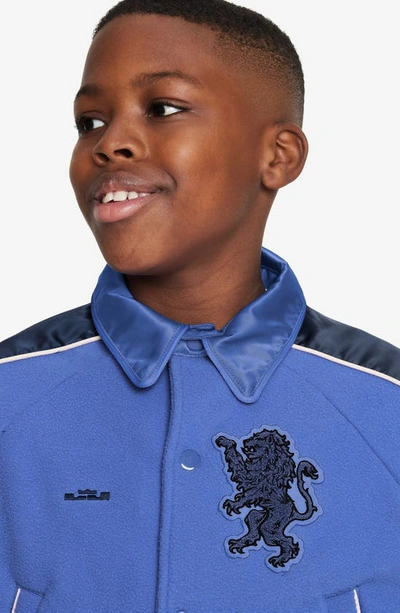 Shop Nike X Lebron James Kids' Basketball Jacket In Blue Joy/ Midnight Navy