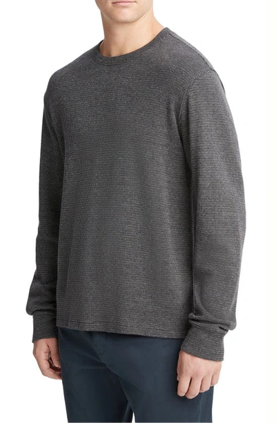Vince Pima Cotton Textured Long Sleeve Thermal Tee In Coastal Combo