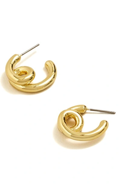 Shop Madewell Small Looped Tube Hoop Earrings In Pale Gold