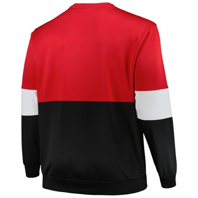 Shop Fanatics Branded Red/black Chicago Bulls Big & Tall Split Pullover Sweatshirt