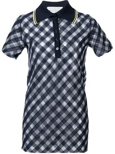 Shop Stella Mccartney 'transparent Checks' Polo Shirt