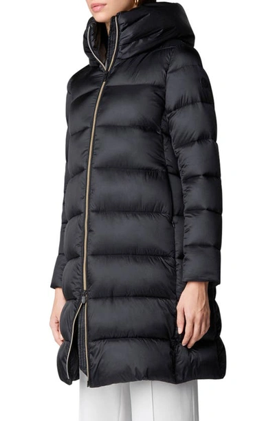 Save The Duck Lysa Long Puffer Coat In Black