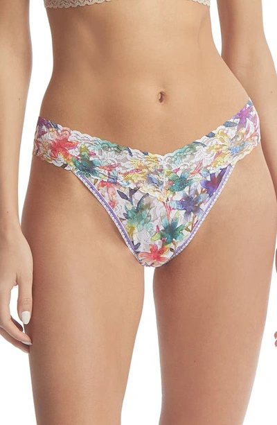 Shop Hanky Panky Print Low Rise Thong In Still Blooming