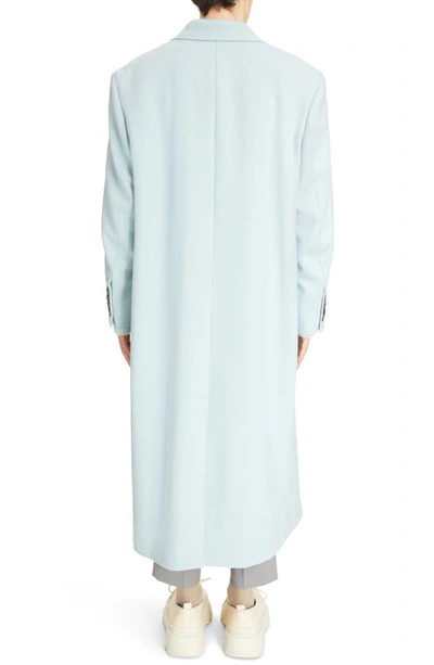 Shop Ami Alexandre Mattiussi Oversize Virgin Wool Blend Coat In Aquamarine