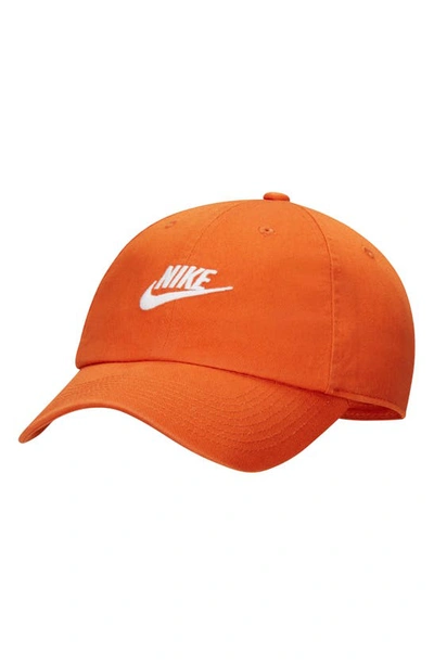 Nike Club Futura Wash Cap In Campfire Orange/ White | ModeSens