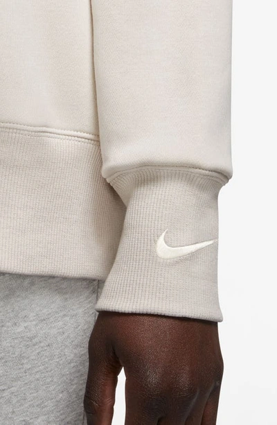 Shop Nike Phoenix Oversize Fleece Sweatshirt In Light Orewood Brown/ Sail