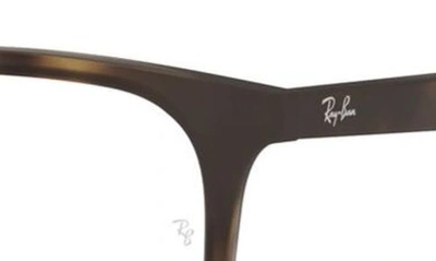 Shop Ray Ban Unisex 52mm Square Optical Glasses In Rubber Dark Hava