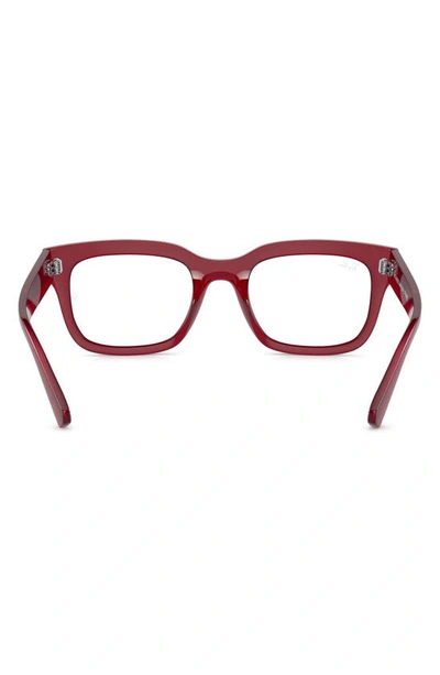 Ray Ban Chad 54mm Rectangular Optical Glasses In Transparent Red