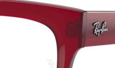 Ray Ban Chad 54mm Rectangular Optical Glasses In Transparent Red