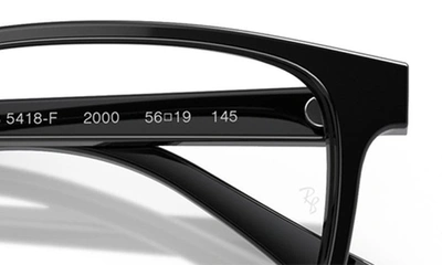 Ray Ban 54mm Rectangular Pillow Optical Glasses In Black