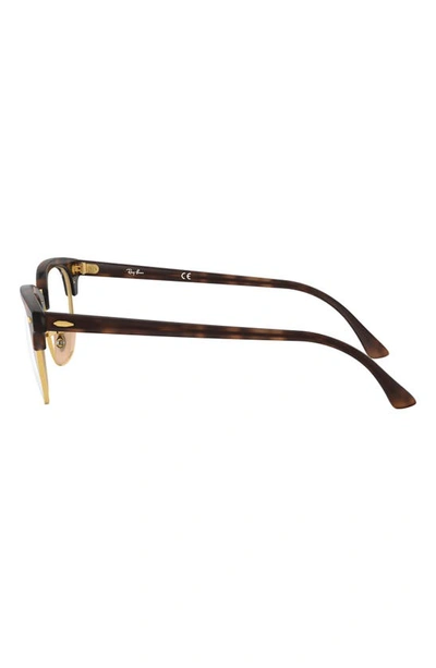 Ray Ban 53mm Square Clubmaster Optical Glasses In Red Havana
