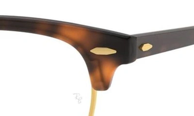 Ray Ban 53mm Square Clubmaster Optical Glasses In Red Havana