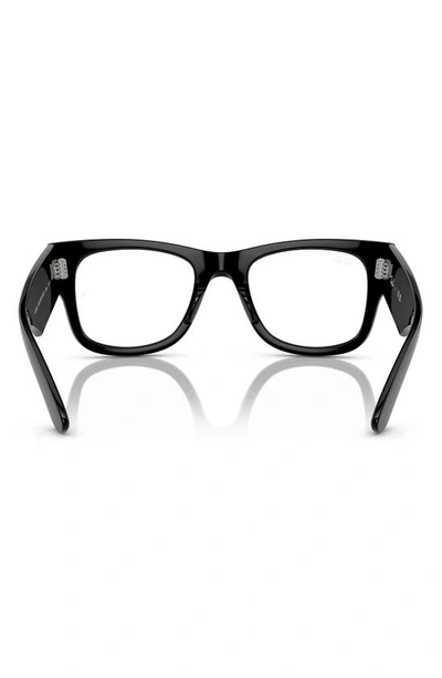 Ray Ban Mega Wayfarer 51mm Square Optical Glasses In Black