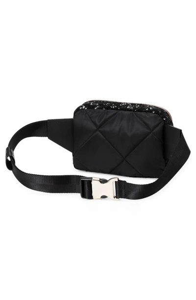 Shop Mz Wallace Madison Quilted Sequin Belt Bag In Black Sequin