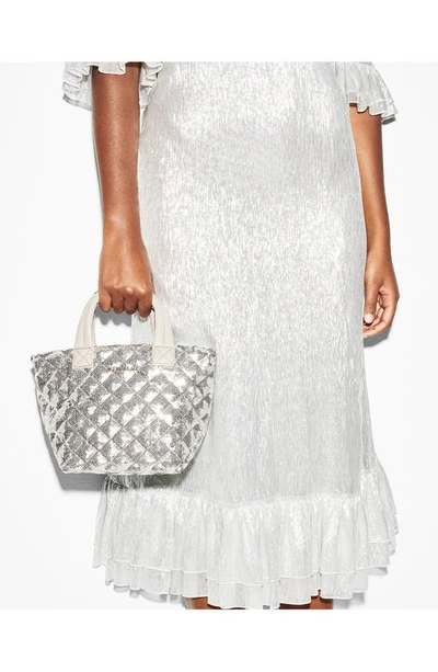 Mz Wallace Metro Deluxe Micro Sequins Tote Bag In Ice Sequin
