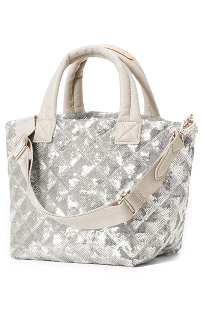 Mz Wallace Metro Deluxe Micro Sequins Tote Bag In Ice Sequin