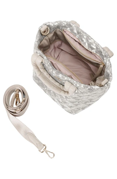 Mz Wallace Metro Deluxe Micro Sequins Tote Bag In Ice Sequin