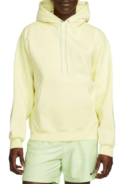 Shop Nike Solo Swoosh Fleece Hoodie In Luminous Green/ White
