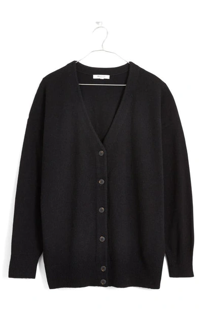 Shop Madewell V-neck Relaxed Cardigan In True Black