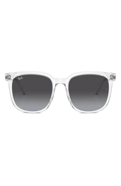 Shop Ray Ban 57mm Gradient Square Sunglasses In Transparent