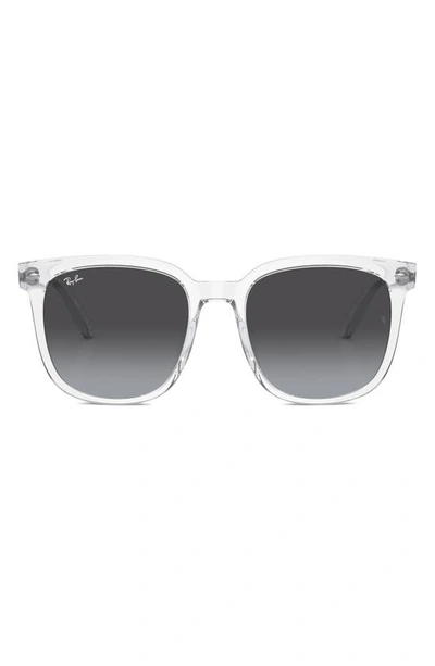 Ray Ban 57mm Gradient Square Sunglasses In Transparent