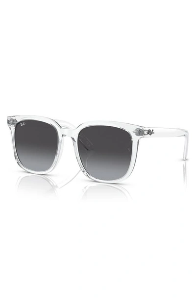 Shop Ray Ban 57mm Gradient Square Sunglasses In Transparent